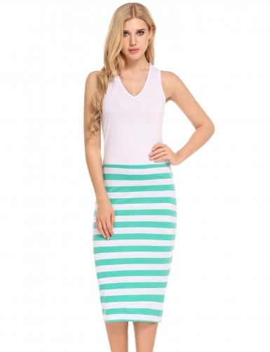 white robe mi-longue sans manches en mousseline