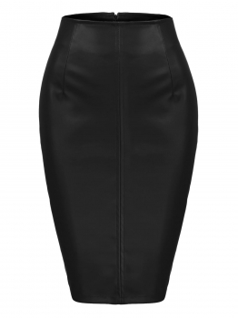 

Black Women Sexy High Waist Faux Leather Split Club Party Pencil Skirt, Multicolor