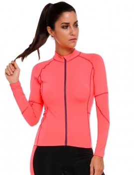 

Rose red Long Sleeve Cycling Quick Dry Breathable Coat, Multicolor