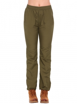 

Army green Mid Elastic Waist Solid Sport Pants, Multicolor