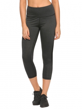 

Black Elastic Waist Stitching Patchwork Yoga Pants, Multicolor