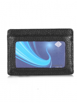 

Black Unisex Synrthetic Leather RFID Blocking Front Card Pocket Wallet, Multicolor