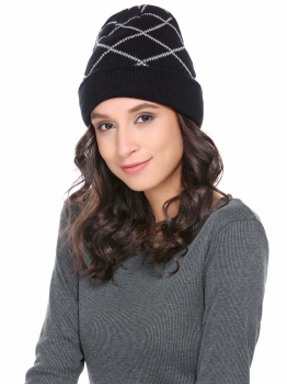 

Woolen Knit Comfort Warm Plaids Hat, Multicolor