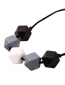 

Silicone Stone Shape Rope Necklace, Multicolor