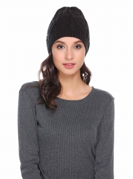 

Acrylic Warm Chunky Soft Stretch Knit Twist Comfort Hat, Multicolor