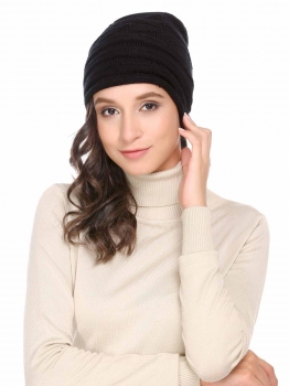 

Acrylic Warm Chunky Soft Stretch Knit Comfort Hat, Multicolor