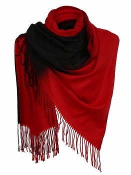 

Black Women Soft Blanket Tassel Gradient Color Fringed Oversized Wraps Scarf, Multicolor