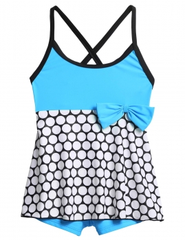 

Kids Girl Sleeveless Cross Back One-Piece Swimsuit Swimwear, Multicolor
