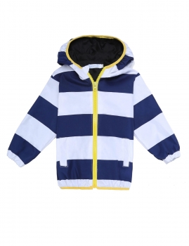 

Kids Boy Girl Hooded Long Sleeve Striped Lightweight Zip-up Jacket Outwear, Multicolor