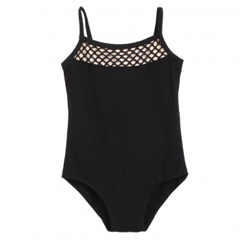 

Black Girls' Gym Dance Spaghetti Strap Sleeveless Leotard, Multicolor