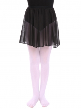 

Black Girls Basic Classic Dancewear Elastic Waist Pull-On Chiffon Dance Skirts, Multicolor