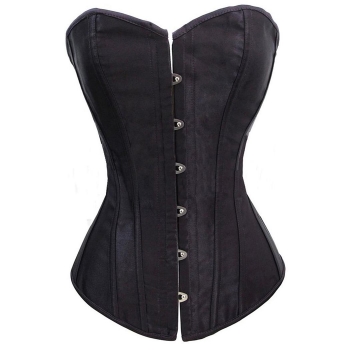 

Black Solid Bone Bustier Bandage Corset + G string, Multicolor