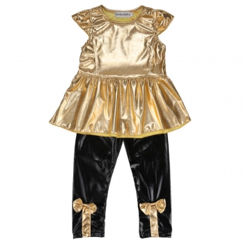 

Baby Girl Shirt Dress and Leggings Pants Set, Multicolor