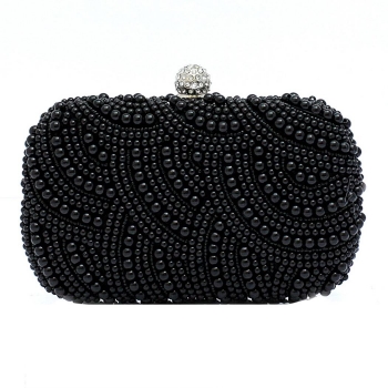 

1920s Style Pearl Beaded Squre Shape Party Clutch Bag, Multicolor