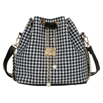 

Drawstring Diagonal Package Canvas Chain Shoulder Bag, Multicolor