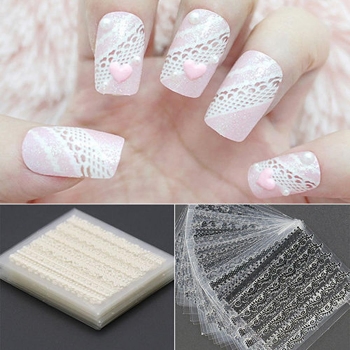 

Women Manicure Tool 3D Lace Nail Sticker Decoration 30 Sheets a Set, Multicolor