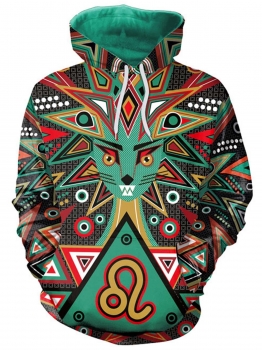 

Women Casual Loose Long Sleeve Digital Printing Pullover Hoodie, Multicolor
