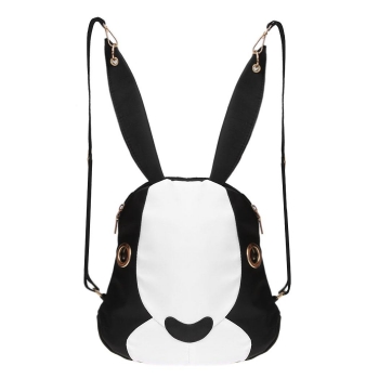 

Cute 3D Rabbit Head Constract Color Backpacks Bag, Black