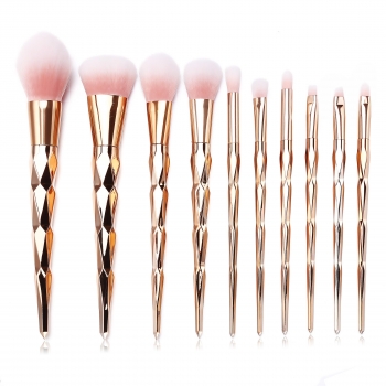

10PCS Makeup Foundation Powder BlusherFace Brushes, Rose golden