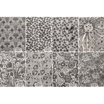 

Black 8 Sheets"Set Hollow Out Embossed Flower 3D Nail Art Stickers, Multicolor