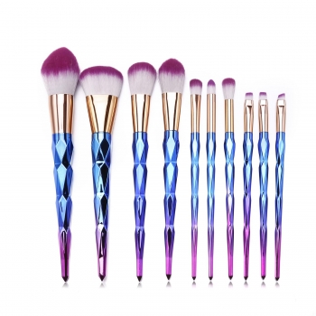

10PCS Professional Makeup Foundation Brush Face Blusher Powder Cosmetic Brushes, Colorful