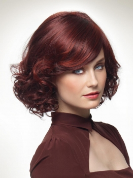 

Women Ladies Fashion Curly Wine Red Short Hair Full Wig