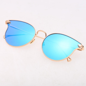 

Mirrored Reflective Len Gold Metal Frame Sunglasses, Multicolor