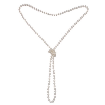 

1920s Double Strand Faux Pearl Necklace, White