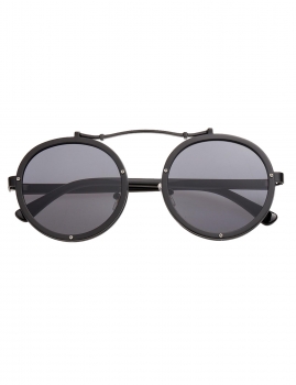 

Black Retro Studded Detail Round Lens Sunglasses