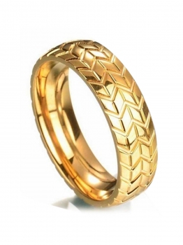 

Unisex Polished Truck Tire Carved Pattern Band Ring, Multicolor