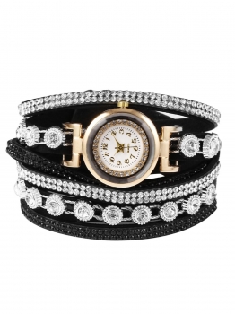 

Fashion Decor Round Rhinestone Bracelet Watch, Multicolor