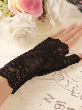 

Women Outdoor Lace Fingerless Thin Anti-Sun Gloves, Multicolor