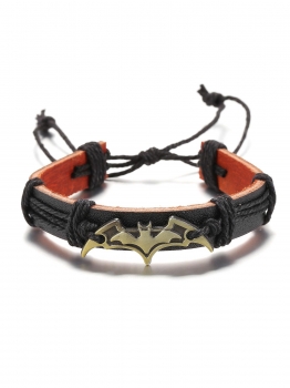

Vintage Style Punk Charm Jewelry Bat Leather Bracelet Bangle, Multicolor