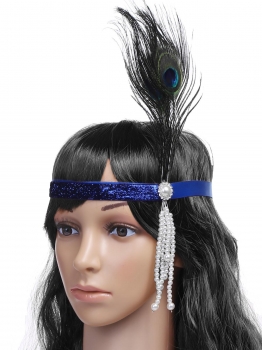 

Vintage Style Rhinestone Party Feather Headband Flapper Headpiece, Multicolor