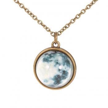 

Women Charm Fashion Jewelry Moon Shape Glow In The Dark Pendant Necklace, Multicolor