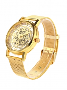

Fashion Women Watch Hollow Golden "Silver Quartz Metal Band Wrist, Multicolor