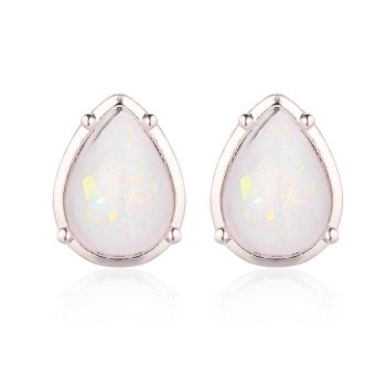 

Women Elegant Artificial Jadeite Water Drop Stud Earrings