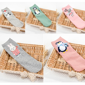 

Cartoon Cute Women Girls Casual Animal Print Mid Ankle Socks 1 Pair, Pattern 1