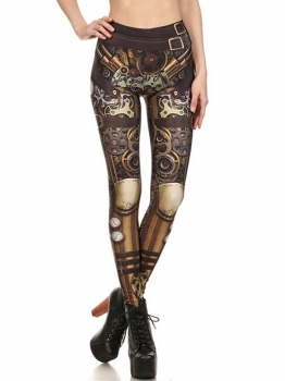 

Women Casual Machine Printing Stretchy Skinny Full Length Leggings, Multicolor