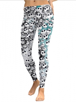 

Women Casual Skull Printing Stretchy Skinny Full Length Leggings, Multicolor