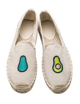 

Fruit Embroidery Slip-on Canvas Espadrille Flats, Multicolor