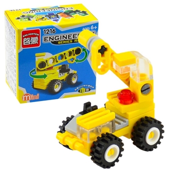 

Toddler Mini Crane Forklift Bulldozer Excavator Dumper Building Block Toys, Multicolor