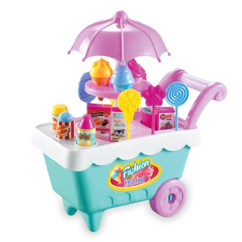 

19Pcs Kids Rotating Ice Cream Candy Pretend Play Food Supermarket Trolley Toys