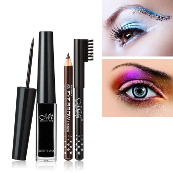 

Waterproof Long Lasting Liquid Eyeliner and 2pcs Eyebrow Pencil Set