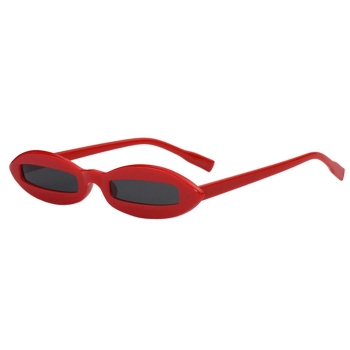 

Red Hot Fashion Unique Design Women Men Unisex Small Oval Frame UV Protection Sunglasses, Multicolor
