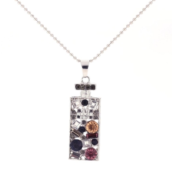 

Women Fashion Rhinestone Pendant All Match Long Chain Sweater Necklace Jewelry Gift, Multicolor