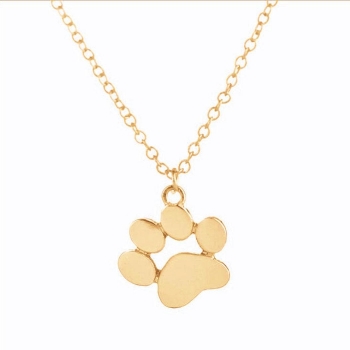 

Women Fashion Charm Cute Dot Cat Paw Shape Pendant Necklace, Multicolor