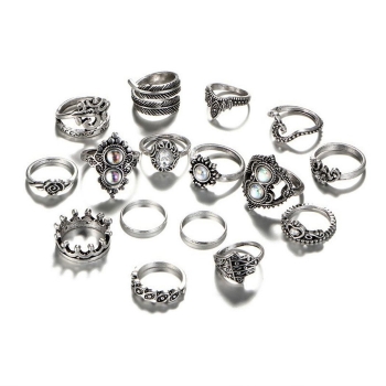 

16pcs Set Vintage Style Mid Midi Above Stack Knuckle Stacking Ring